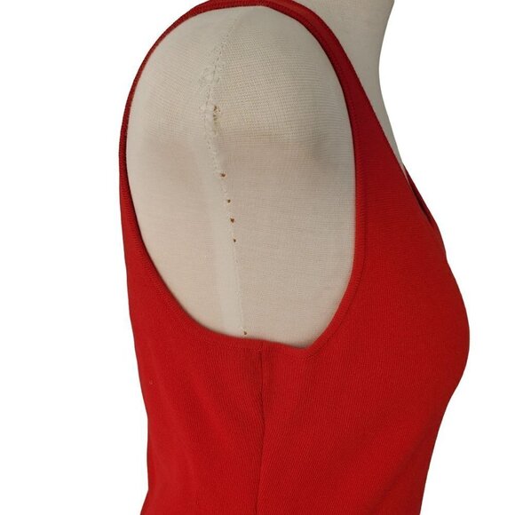 Ann Taylor Petites Knit Sheath Dress Hemline Cutouts Timeless Womens PS Red - Picture 7 of 9